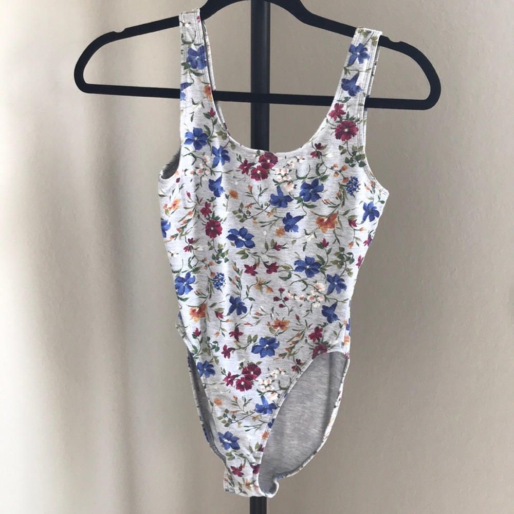 Floral Grey leotard